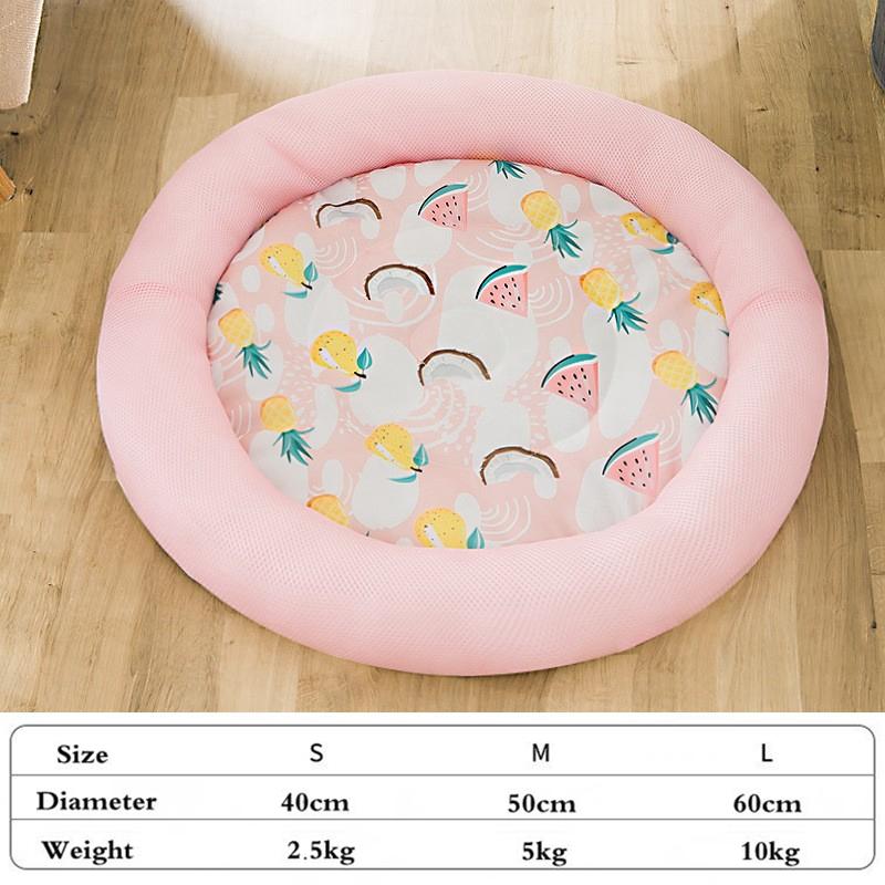 Summer Pet Dog Mat Cooling Ice Pad Dog Sleeping Round Mats For Dogs Cats Pet Kennel Top Quality Cool Cold Silk Dog Bed S-L