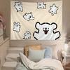 Cute Line Puppy Tapestry Wall Hanging Tapestry Art Deco Blanket Curtain Hanging At Home Bedroom Living Room Decor