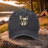 Steampunk French Bulldog Baseball Cap Adjustable Cotton Washed Outdoor Golf Accessory