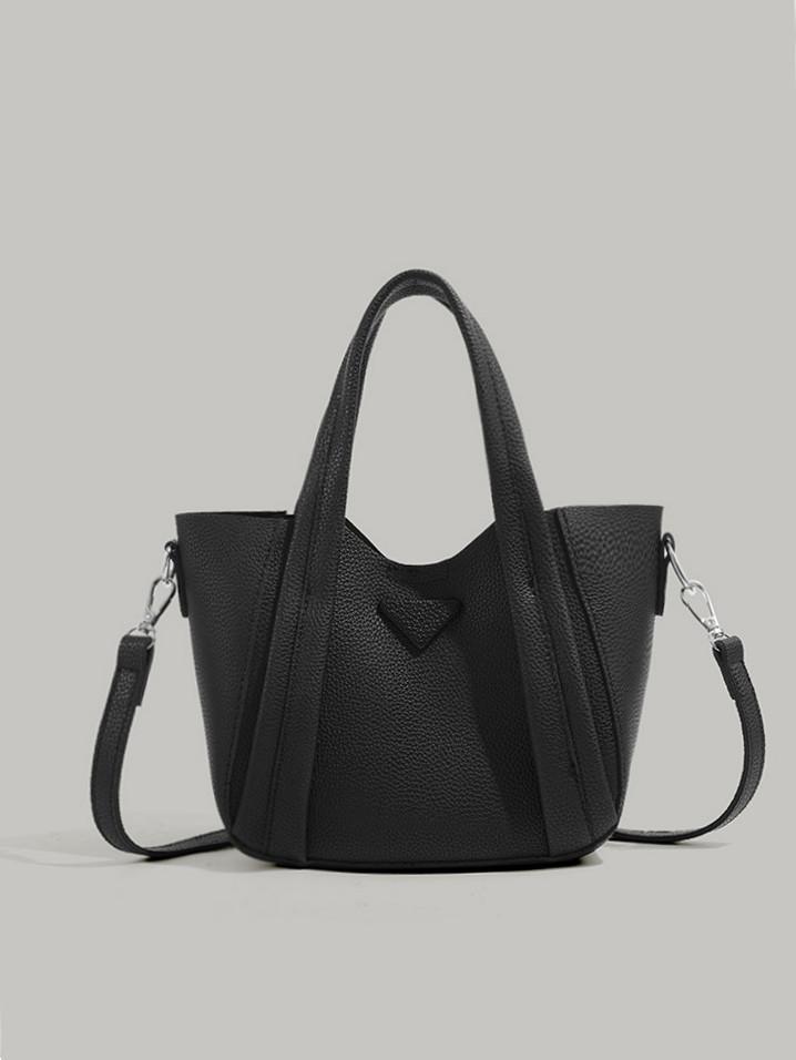 

Niche bag 2025 new bucket bag premium texture women s bag vegetable basket portable shoulder oblique span letter bag tide чёрный