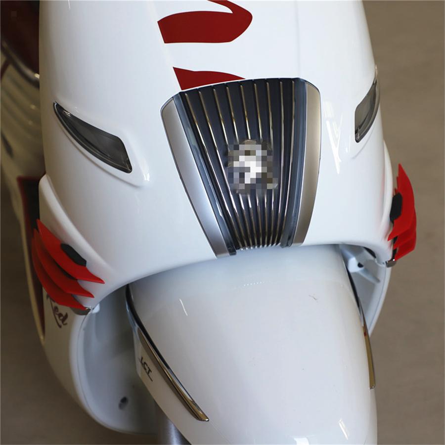 3Pair  Universal Motorcycle Side Red Winglets Wind Fin Spoiler Trim Cover Air Deflector