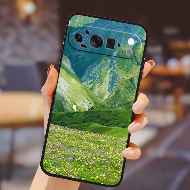 For Google Pixel 10 Pro XL Cover Silicone TPU Phone Case for Pixel10 Pro XL Flowers Gift Para Black Back Soft Protective Capas
