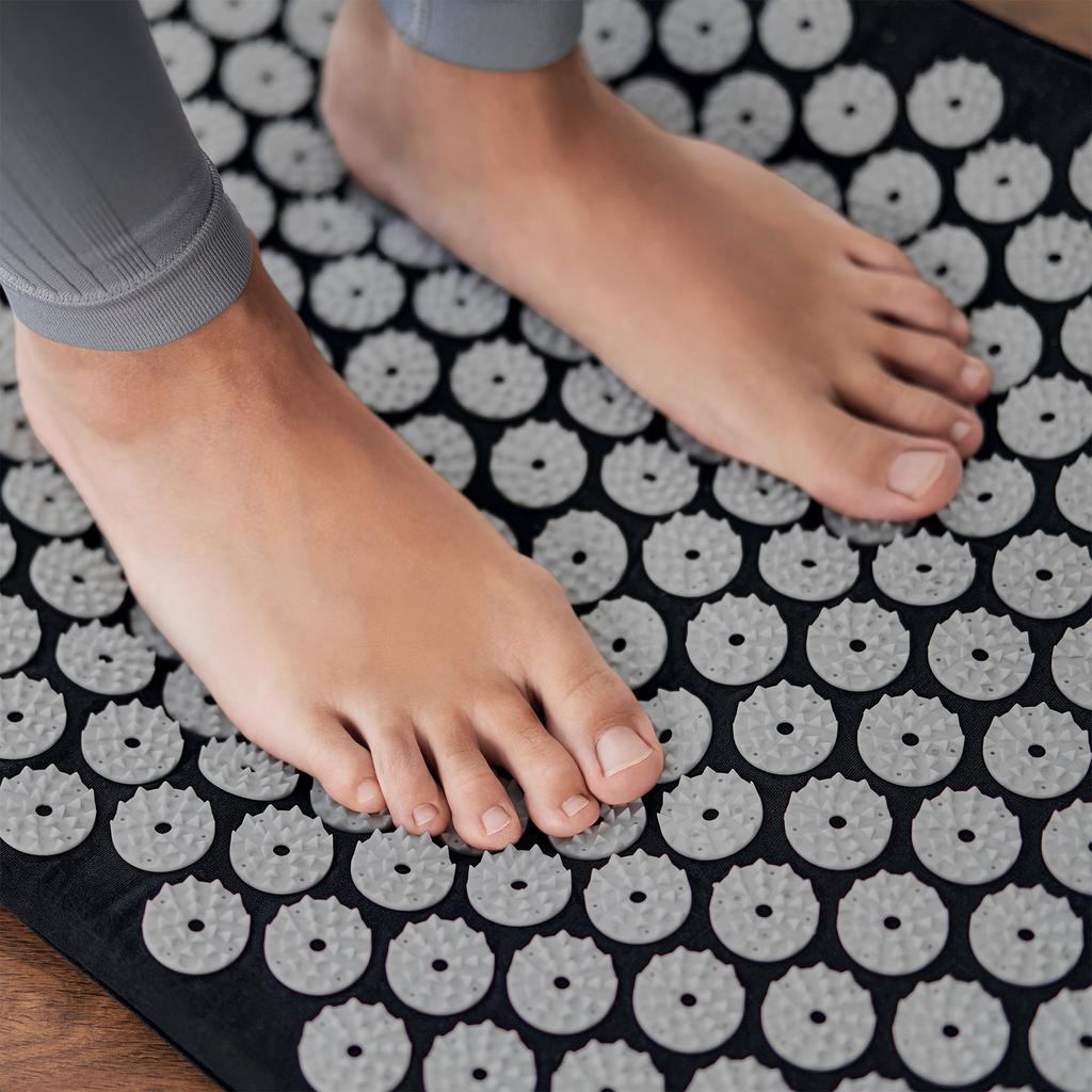 Acupressure Mat With Spikes + Pillow 130X50Cm Xxl For Massage, Black Rebel