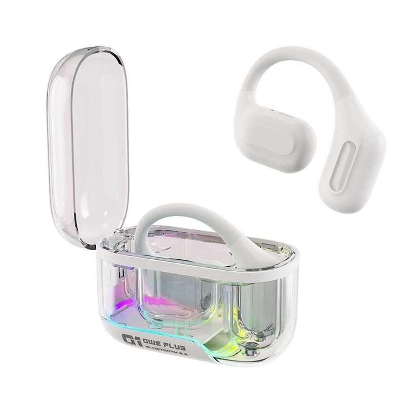 Bluetooth 5.3 TWS Headset With Colorful LED Light Supra-Aural Ear Hanging Earphone Wireless Sport Gaming Headphones