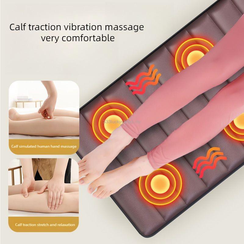 10 Vibration Motors Massage Heating Pad Full Body Massager Cushion Neck Back Waist Legs Compress Kneading Massage Mat