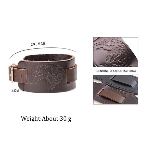 Vintage Leather Braided Bracelet for Mens Wolf Head Bracelets Classic Animal Motifs Jewelry On The Hand Accessories