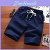 Men Summer Cotton Shorts With Drawstring Waist For Casual Beach Wear
