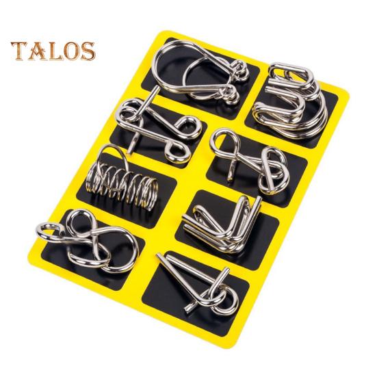 8 sztuk/zestaw Metalowy pierścień do układania łamigłówek 3D Drut Puzzle Gra Dzieci Dorośli Logika Umysł Test IQ Edukacyjny Odblokuj Blokada Zabawka Maluchy Chłopcy Dziewczęta Prezent