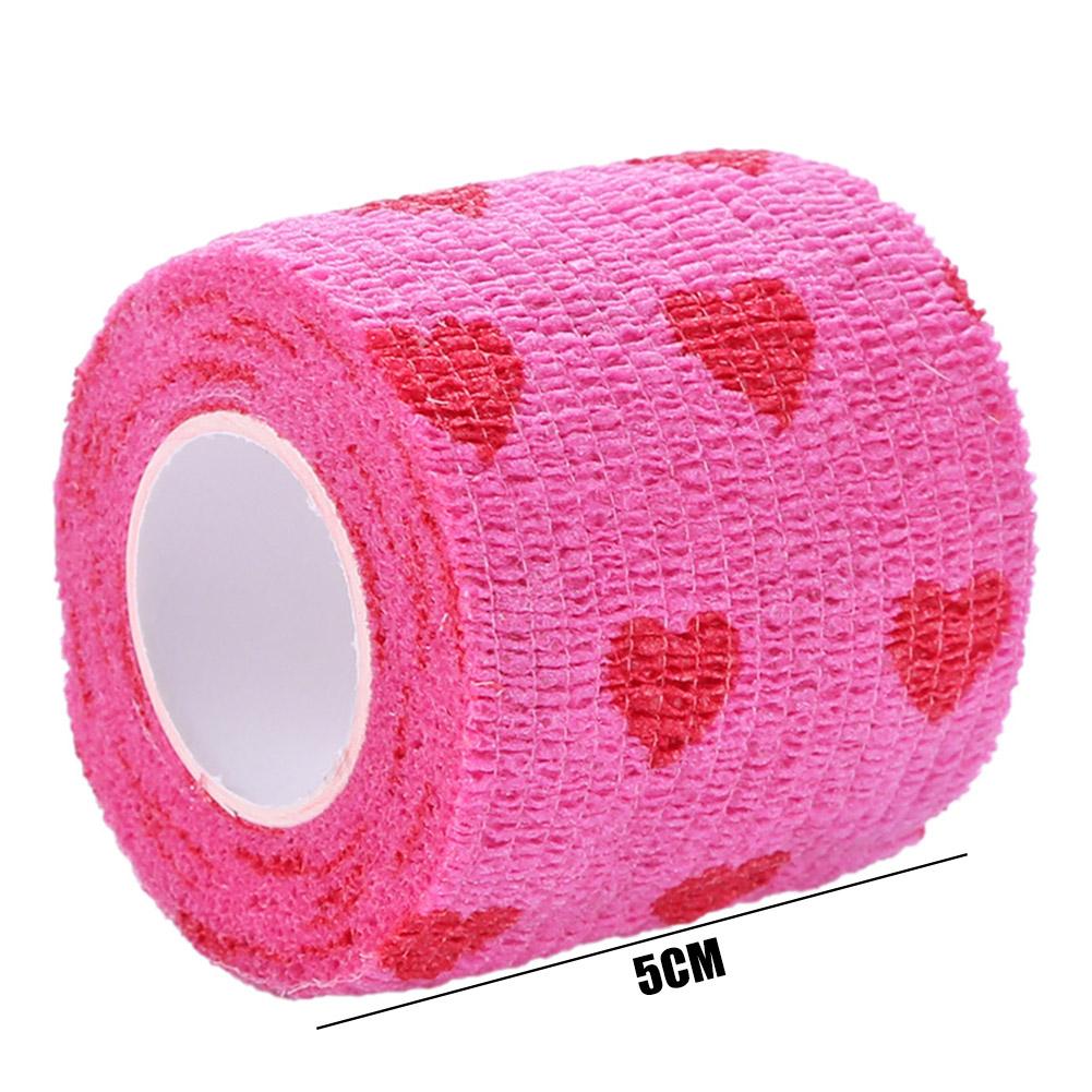 Rose Red Heart Rolls Bandages Elastic Nonwovens Bandage Non-woven Practical Beautiful Eco-friendly Elastoplast for Pets Animal