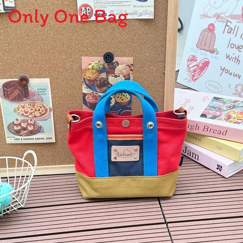 Spring Canvas Bag With Contrast Color Design For Casual Travel And Urban Lifestyle