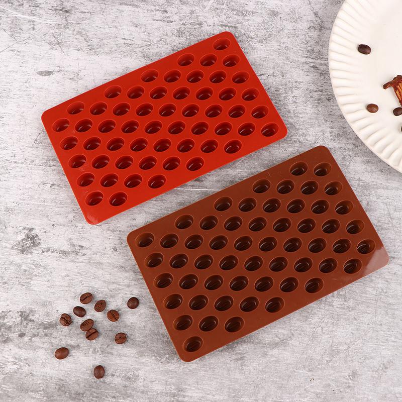 1pcs 55 Cavities Coffee Bean Silicone Candle Mold DIY Soap Resin Making Mould Chocolate Ice Jelly Baking Tool Cake Decor Gifts