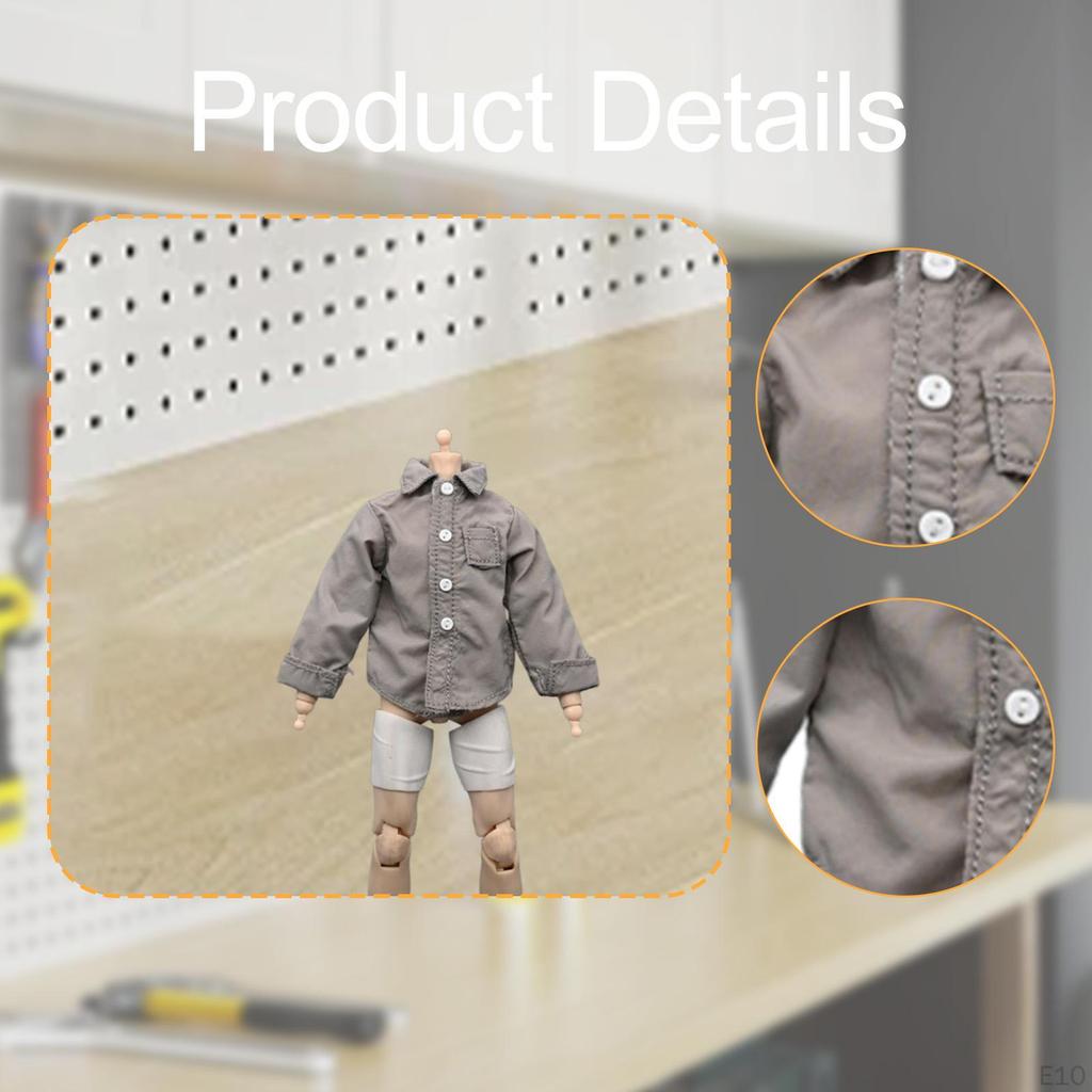 1/ Figure Shirt 6 inch Male Clothes Realistic Miniature Soft Cosplay Model DIY Doll Dressing
