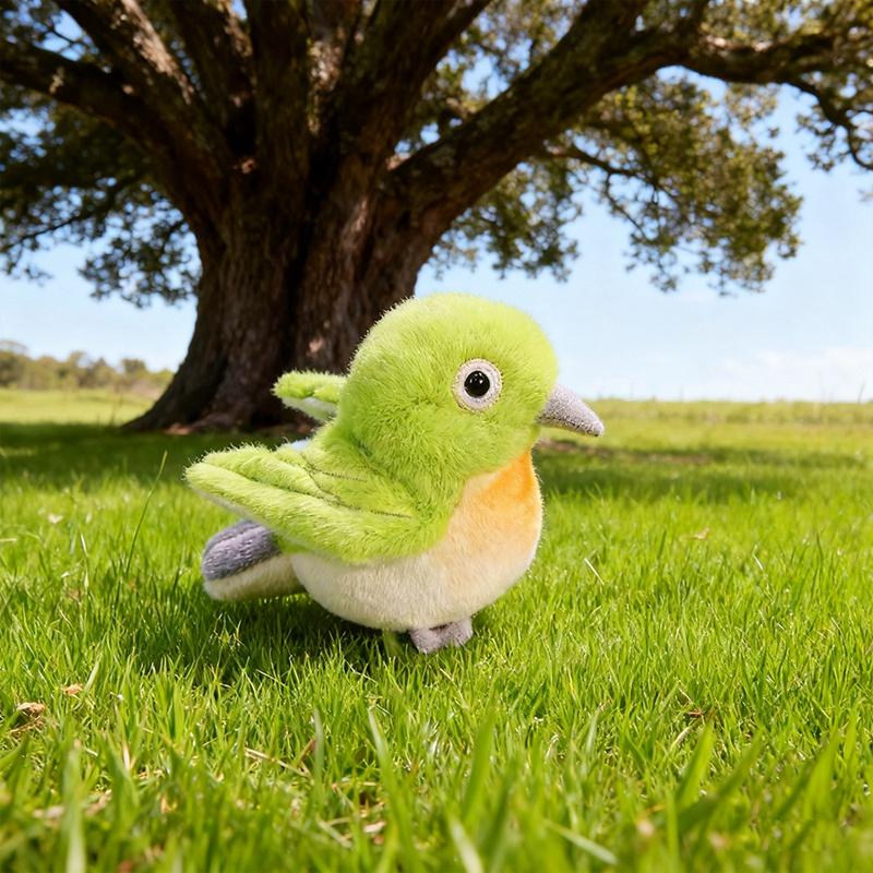 Cute Little Bird Plush Toys Realistic Funny Animal Dolls Shake Simulated Bird Chirping Fluffy Decorative Item Gifts For Children