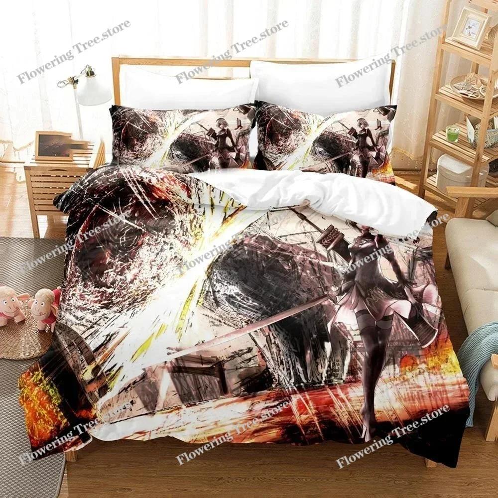 3D Printed NieR Automata Bedding Set Duvet Cover Bedroom Comforter Covers Single Twin King Size Quilt Cover Home Textile