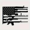 Patriotic American Flag and Gun Metal Wall Art Decor