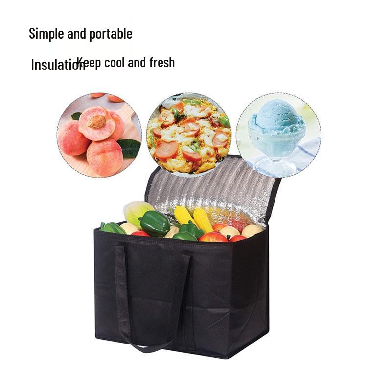 Non-Woven Long Handle Insulated Lunch Bag with Aluminum Foil