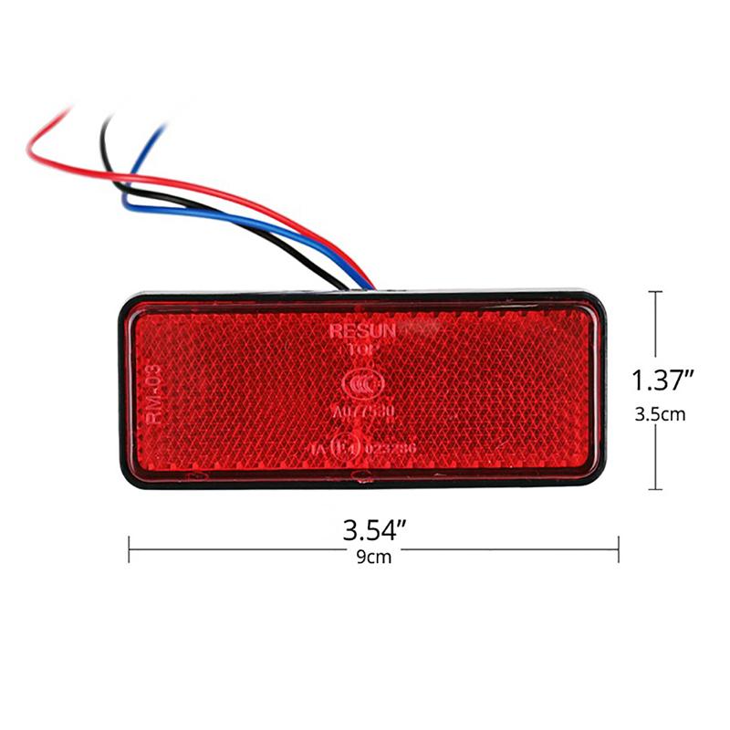 Universal Motorcycle Bike Led Stop Brake License Plate Rear Tail Light Smoke Len