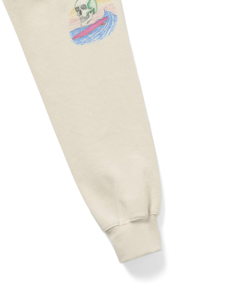 Surfing Skull Hoodie Natural