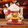 Automatic Waving Ceramic Lucky Cat Figurine - Perfect for Housewarming, Cash Register, or Living Room Decor