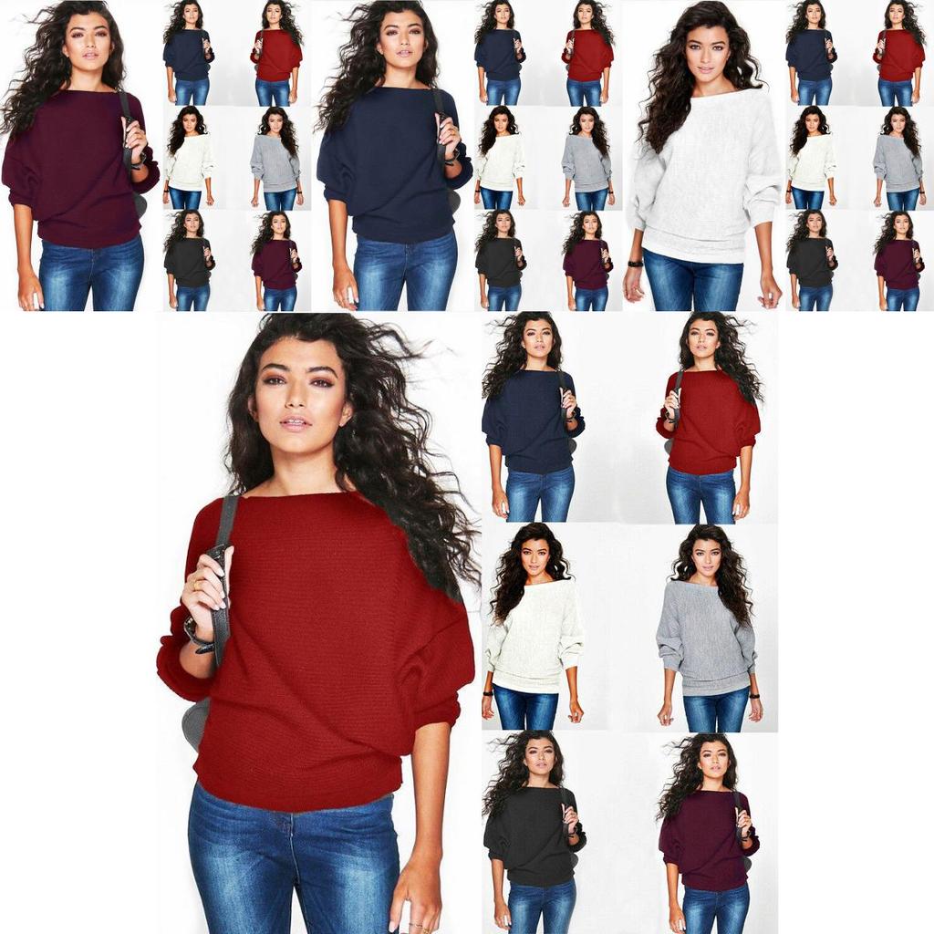 Soft And Cozy Women's Long Sleeve Baggy Pullover Top Knitted Oversized Sweater Jumper