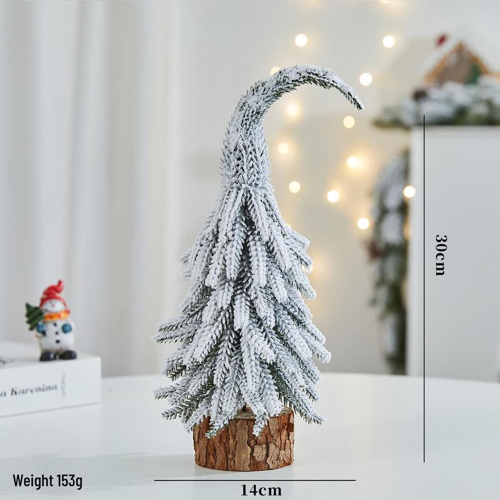 Mini Potted Christmas Tree with Snow - Perfect for Desktops, Hotels, Malls, and Window Displays