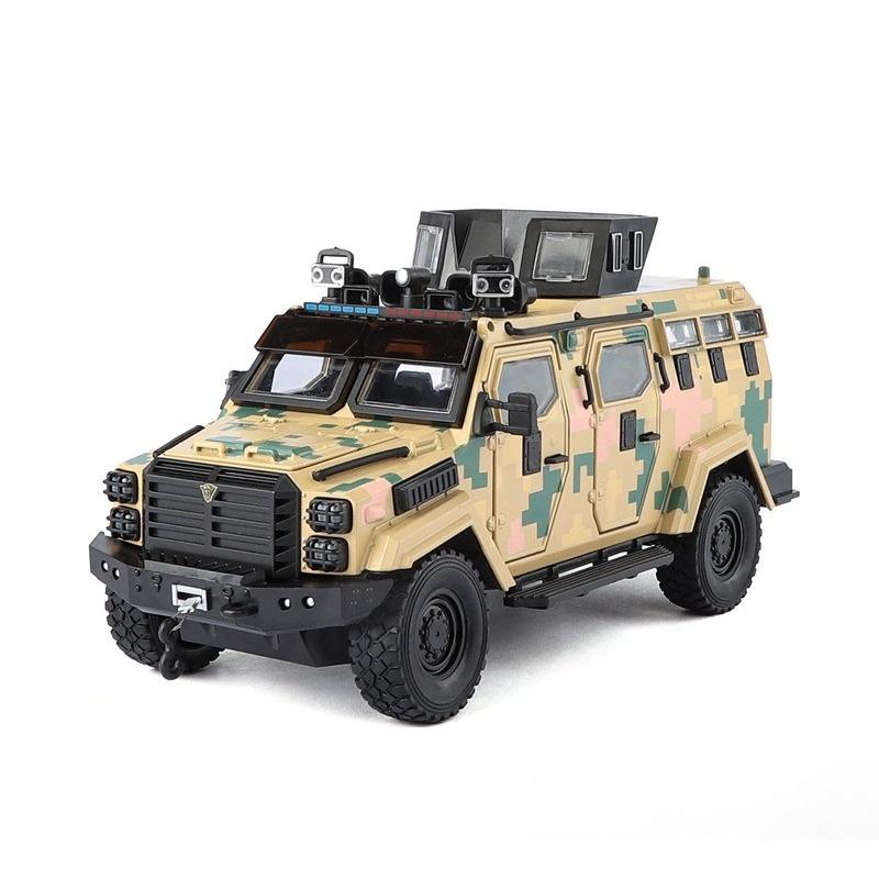 1/24 Sabre-toothed Tiger Explosion-proof Police Car Model Sound and Light Armored Vehicle Model Boy Birthday Gift Halloween Toys
