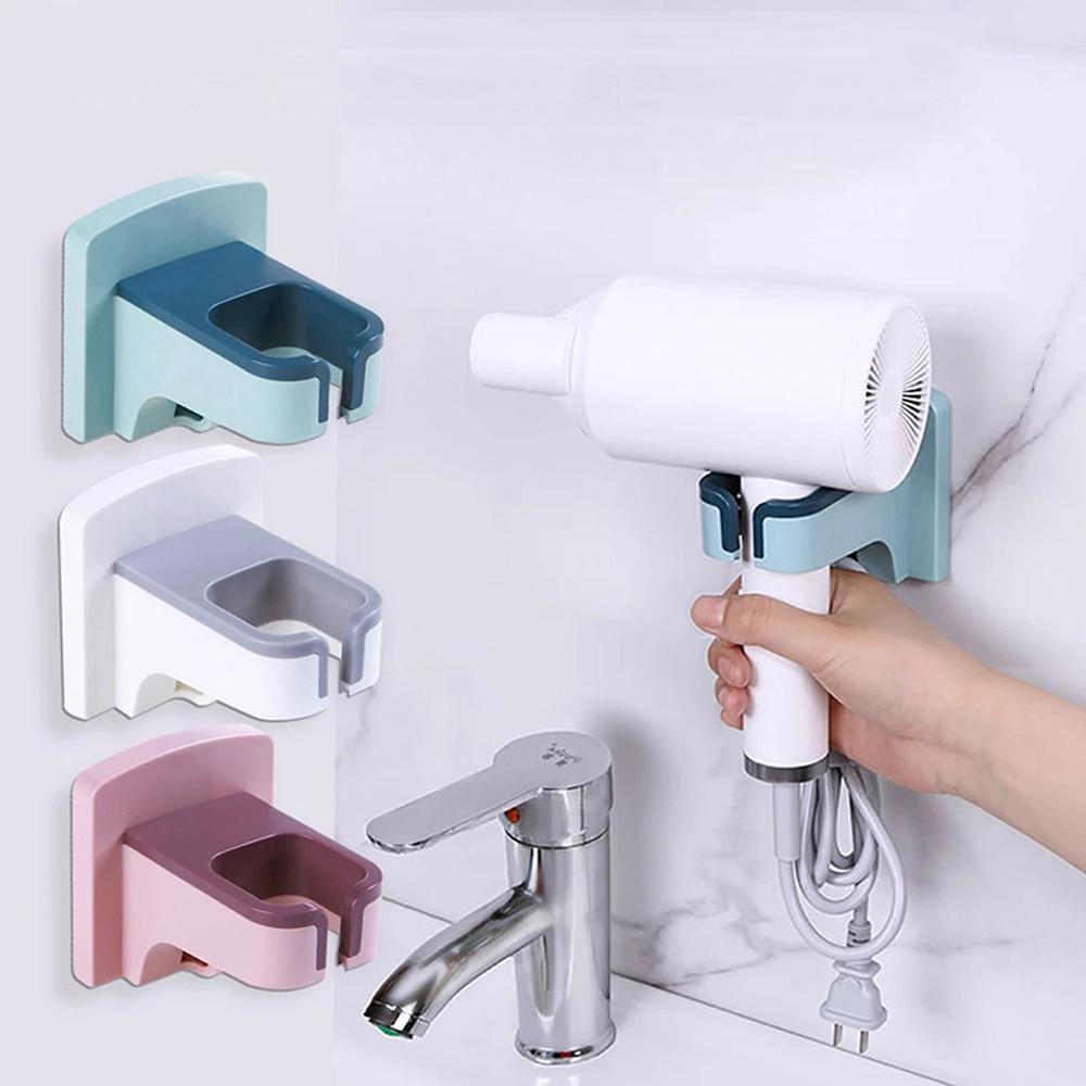 Punch-free Bathroom Organizer Wall Mounted Storage Rack Hairdryer Holder Wall Shelf Hanger