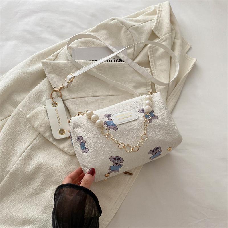 

Stylish Spring Summer Women s Crossbody Pillow Bag In Striped Pink And Bear Pink Bear White