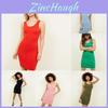 Damen Extra Langes Tanktop Nahtloses Basic Tunika Weich Bequem Lässiges Slipkleid