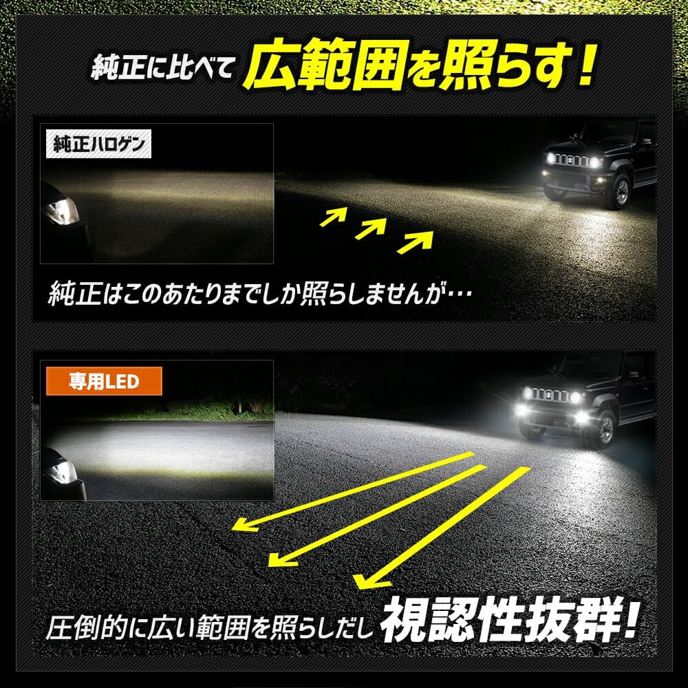 YOURS LED Fog Bulbs for Jimny Nomad Fog LED Bulb Color S 5-Door (8000LM/White) - Yellow/White Lights, Replacement, Two-Color Switch, Change, Parts,