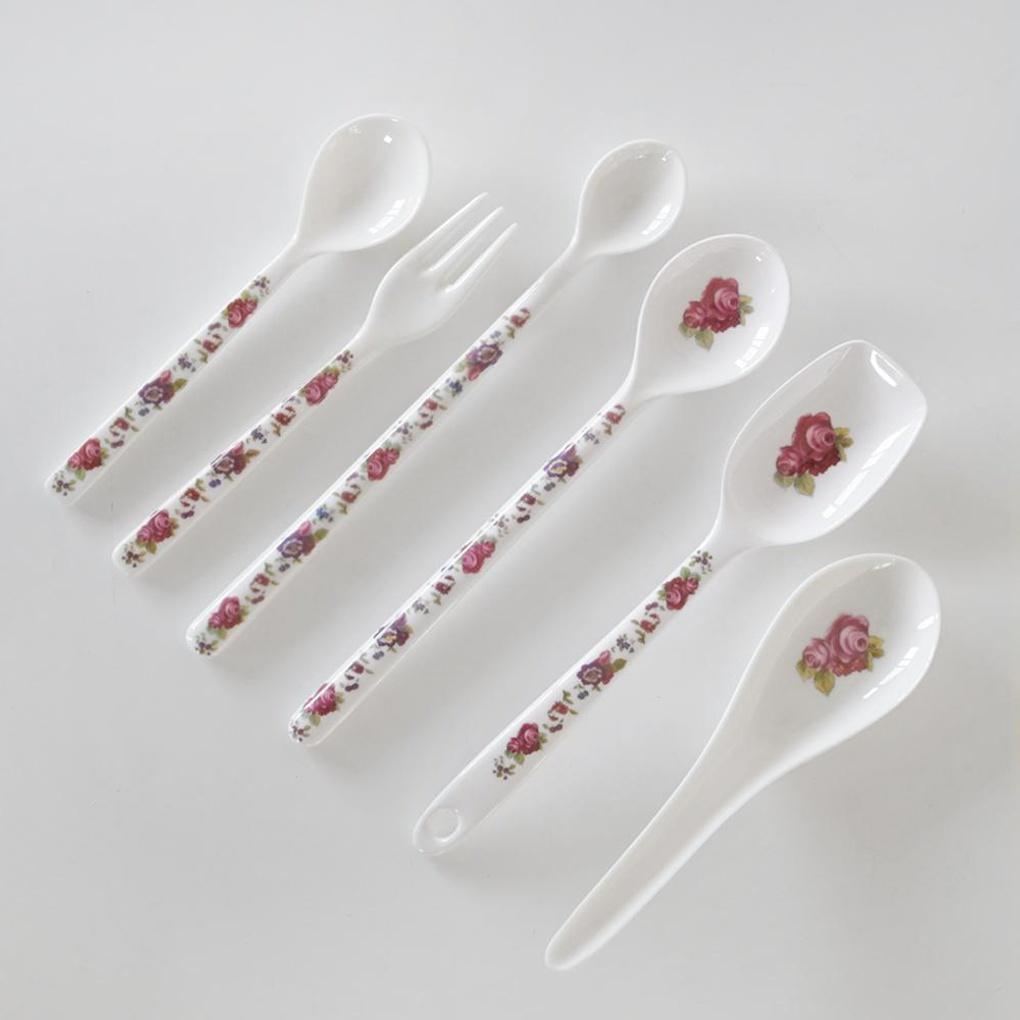 Vintage Flower Melamine Cereal Spoon