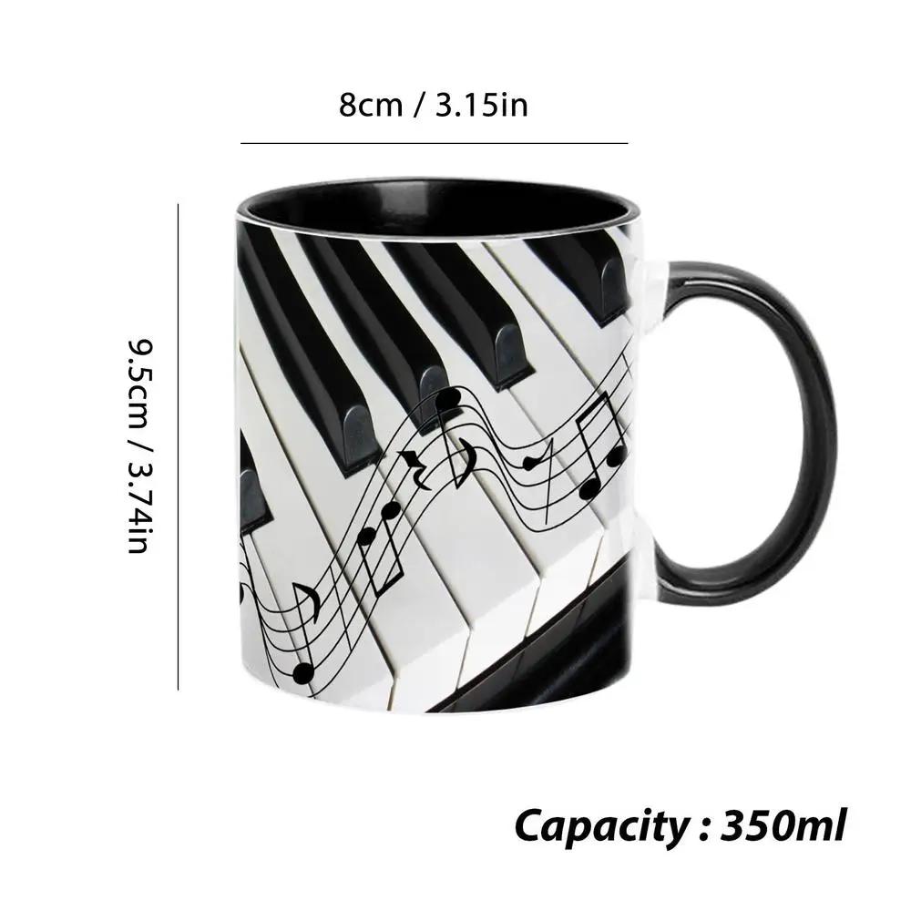 Music Theme Coffee Mug 350ML Guitar Piano Violin Ceramic Mug Ceramic Mug Table Decoration Tea Mugs