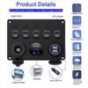 Dual USB Socket 5 Gang Switch Panel 12V/24V ON-OFF Toggle For Car Inline Fuse Box  Truck