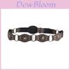 Vintage Western Style Leather Belt With Artificial Turquoise Embellishments For Boho Women