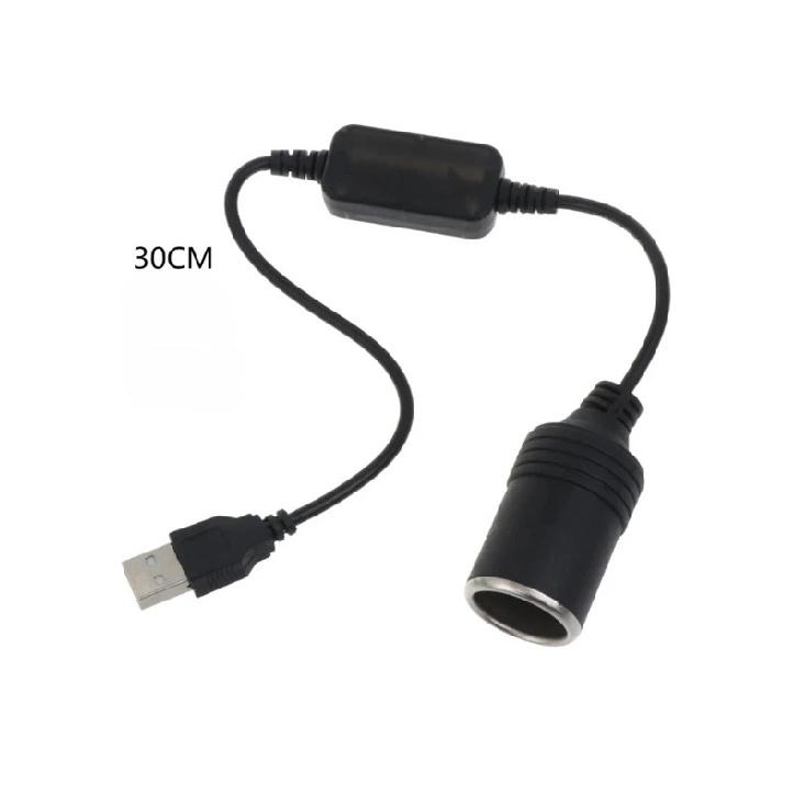 

1pc 5V 2A USB To 12V Cigarette Lighter Socket USB Male to Female Cigarette Lighter Adapter Converter Car Electronics Accessories