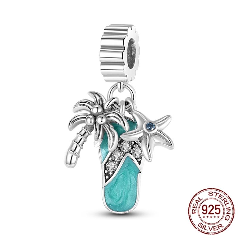 Mula Koppar Blå Resa Flygplan Berlocker Hänge Pärlor Passar Originalpan Armband Smycken För Kvinnor Diy Gåva