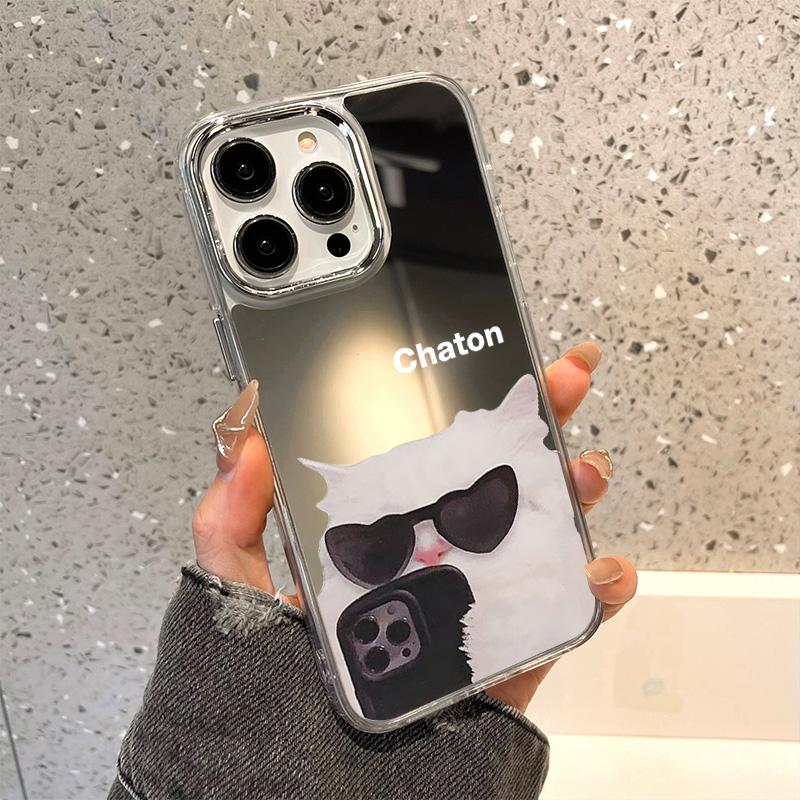 Mobile Phone Cases for iPhone 11 13 XR 15 Pro Max 12 14 Pro Max Case iPhone 16 XS Max Mirror Protective Case Mirror Exquisite Cartoon Waterproof