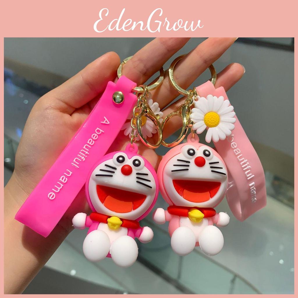 Adorable Cartoon Doraemon Keychain Cute Silicone Dangling Key Ring Accessories