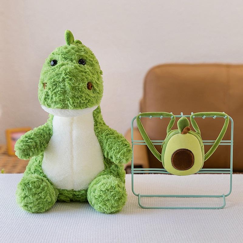 Cute Green Plush Avocado Backpack Toy For Kids Soft And Fluffy Dinosaur Stuffed Animal Pillow