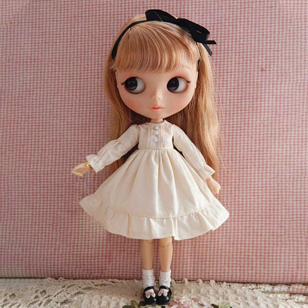 Rakulifey Blythe Dress One-piece Blythe Doll Clothing Obitsu 24 Compatible 3 Colors Beige