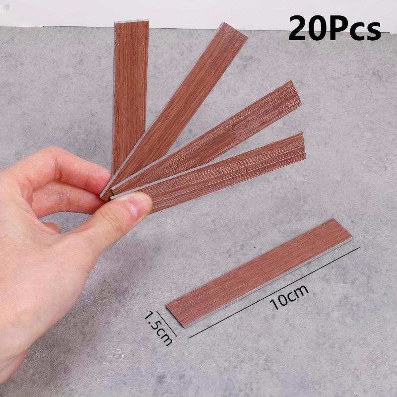 20Pcs 1/12 Miniature Dollhouse Wooden Floor Tiles Self-Adhesive Wood Grain Flooring Sticker 1:12 Scale Doll House Floor Decor