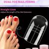 60pcs Polygel Toe Nail Extension Molds Full Cover Reusable Acrylic Nail Tips Dual Nail Forms for Toes DIY Manicure Nails Tool