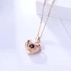 Heart Projection Necklace with 100 Languages for Women - Fashionable Nano Micro-engraved Color Picture Jewelry