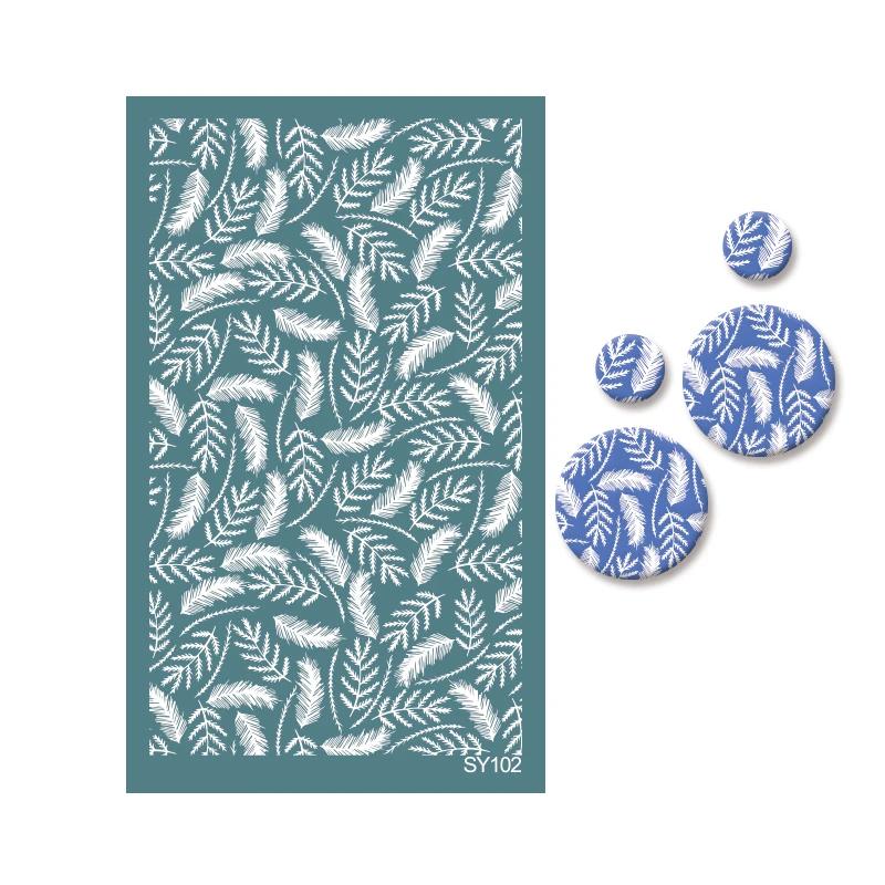 Polymer Clay Tools Silk Screen Stencils Plant Flower Leaf Printing Clay Mesh Stencil Jewelry Earrings Making Decoration Template
