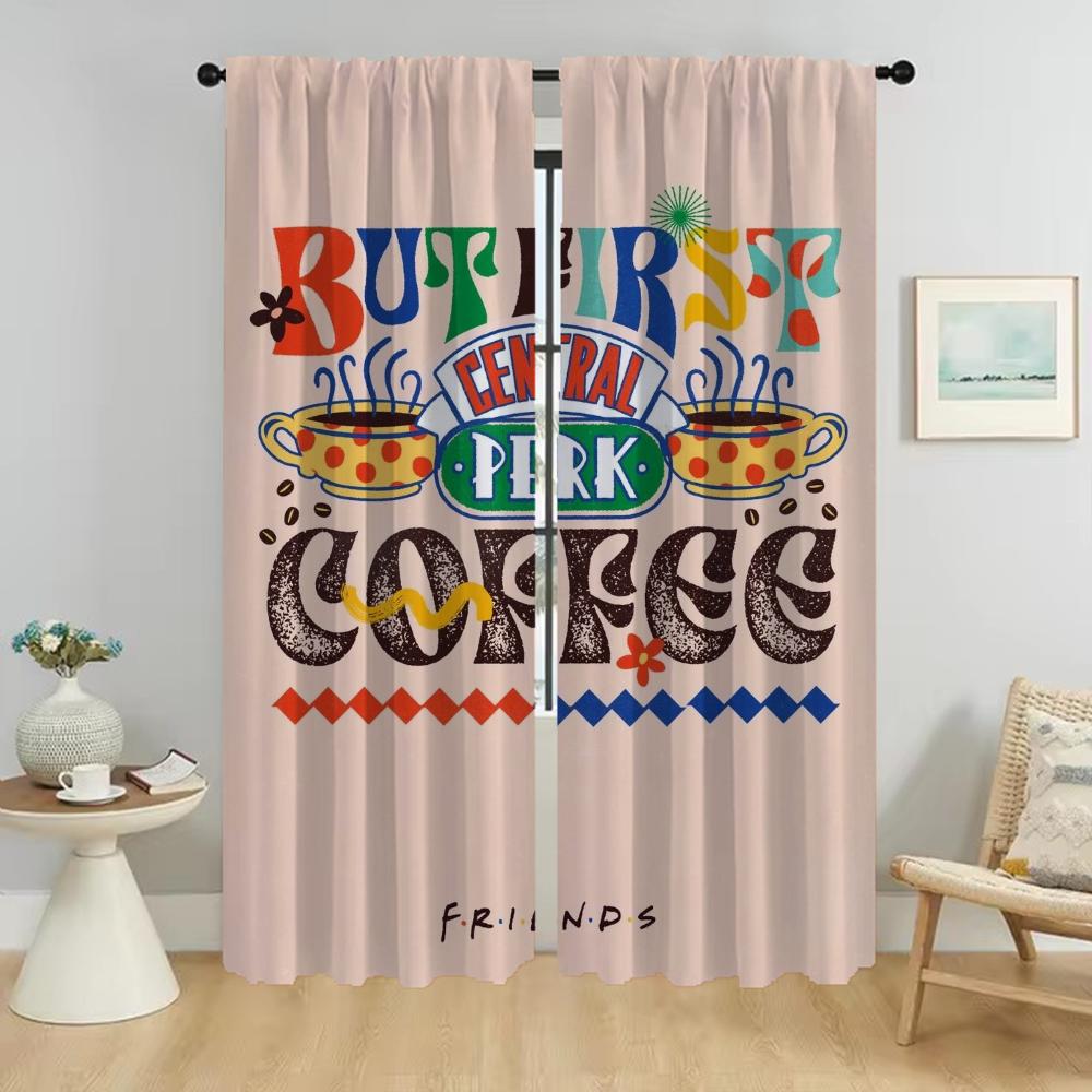 

Friends Kitchen Curtains for Camera Living Room Curtain Home Interior Curtains 2 Pieces Shades Tulle for Bedroom Partition Child W50xH70cmx2pcs-CL