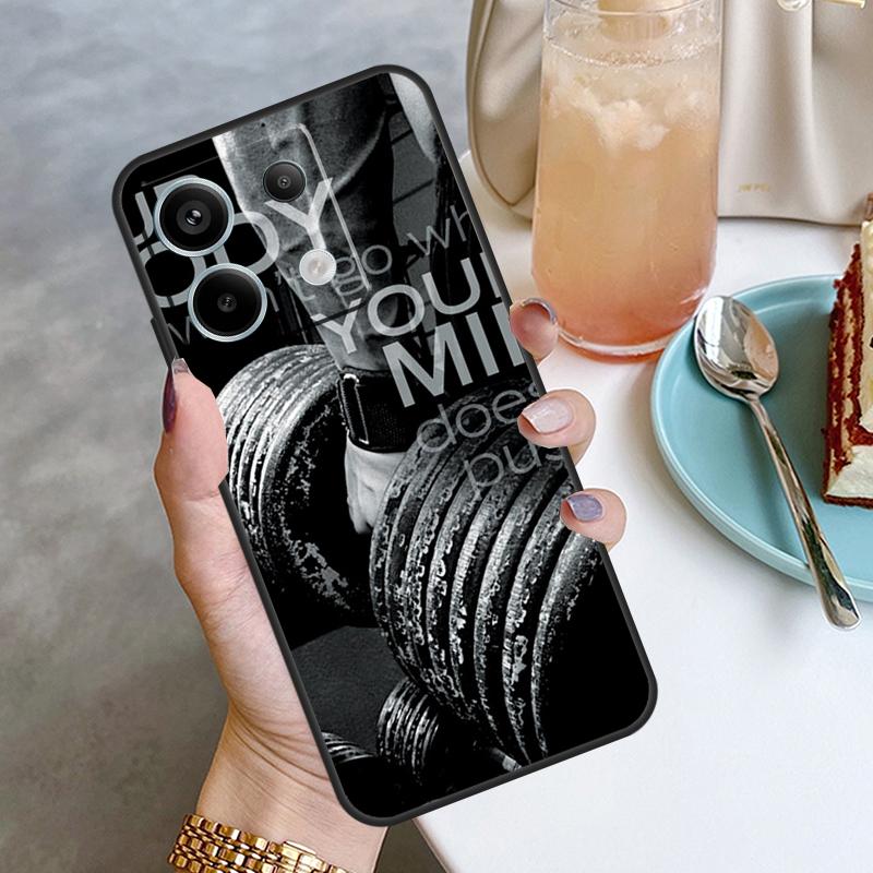 Bodybuilding Gym Fitness Quotes Case For Xiaomi Redmi 12 9C 10C 12C 13C Redmi Note 13 12 9 10 11 Pro 9S 10S 11S 12S Coque