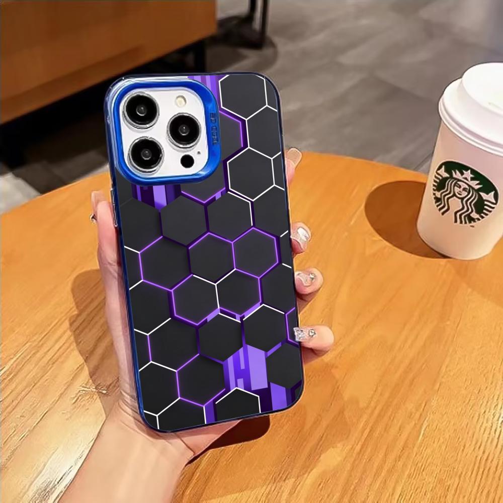 Honeycomb pattern phone case suitable for iPhone 17 16 15 14 13 12 11 Pro/Max/Plus anti drop and shockproof back cover