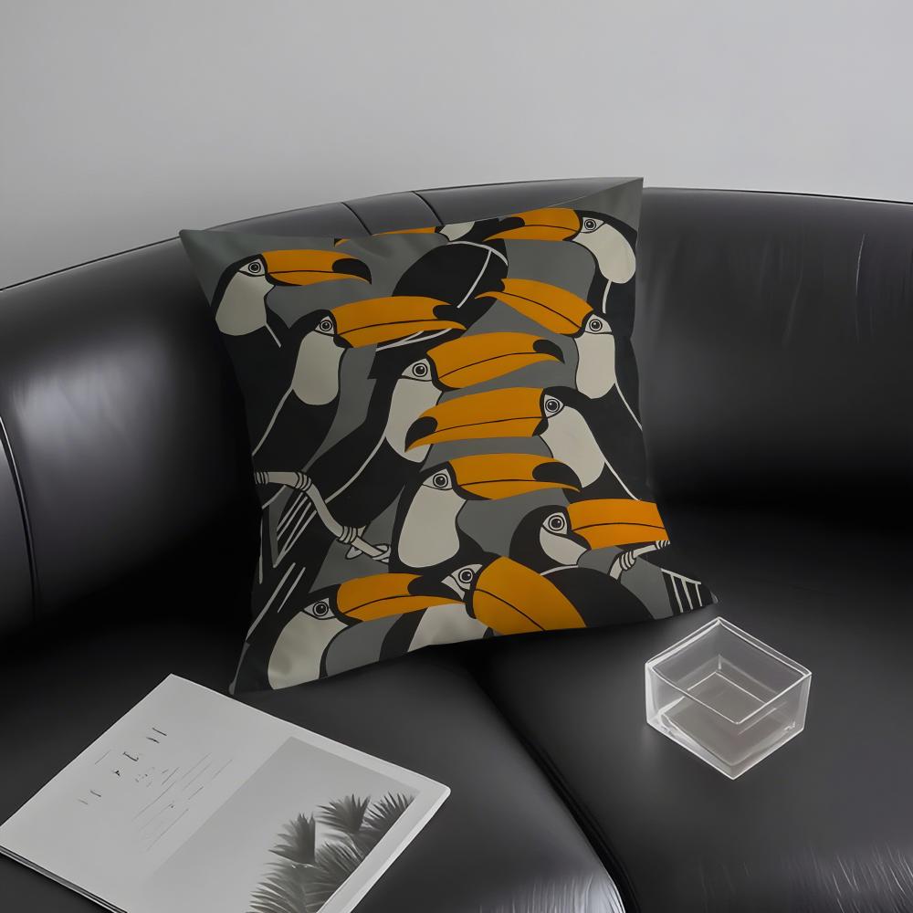 Toucan Fashion Cushion Cover Pillowcase Ultra Soft Skin Friendly Fabric Cloud Like Comfort & Concealed Zipper