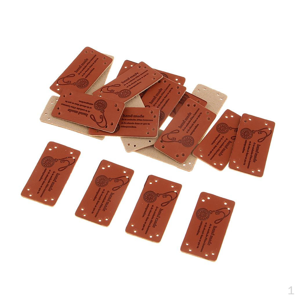 

20 шт. кожаная этикетка с тиснением ручной работы, украшение для шитья, ремесло, мм - 1