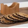 Fashionable Wooden Cup Mat | Petal and Lotus Leaf Shape, Heat-Resistant Table Tea Mat, Perfect for Christmas and Festive Parties